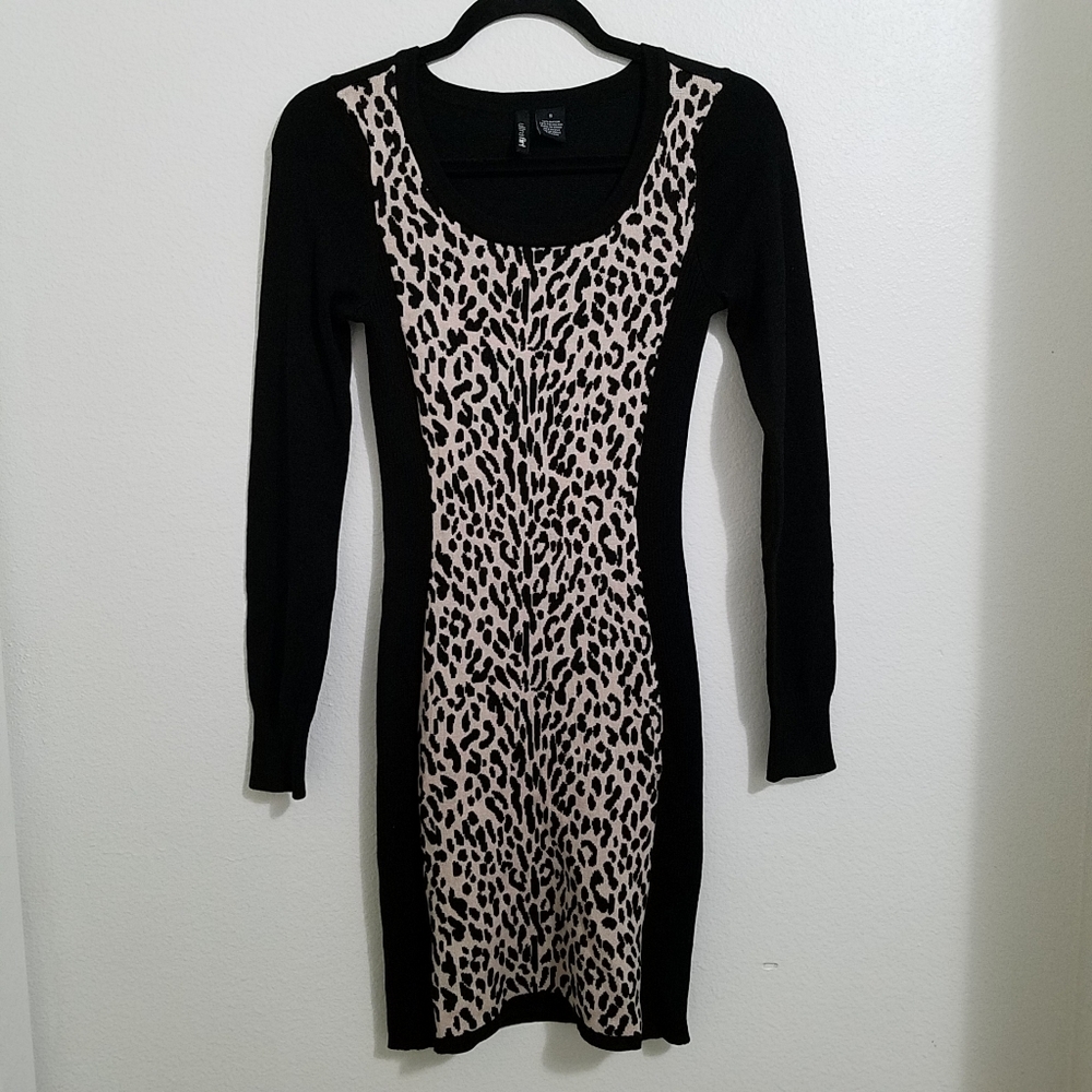 Ultra Flirt Leopard Sweater Dress Size Small